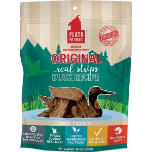 Plato Dog Treat Original Duck Strips 18oz