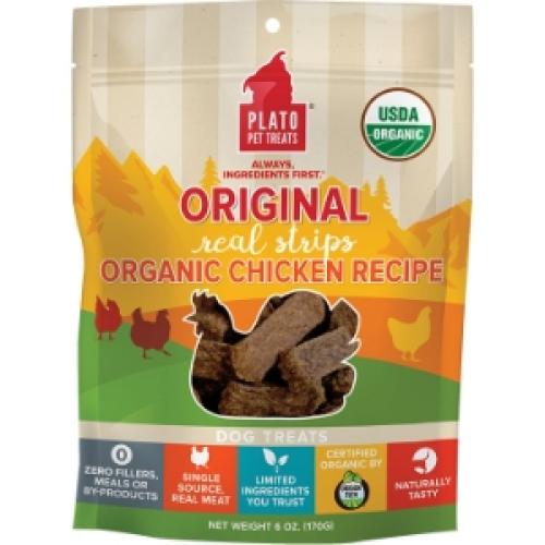 Plato Dog Treat Original Organic Chicken Strips 6oz
