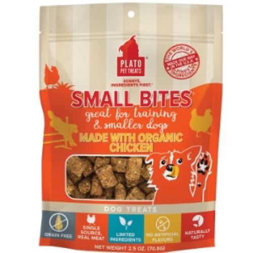 Plato Dog Treat Small Bites Organic Chicken 2.5oz