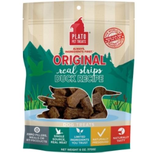 Plato Dog Treat Original Duck Strips 6oz