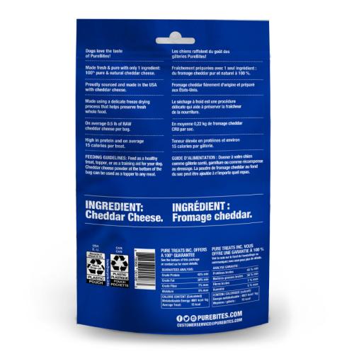 PureBites Dog Treat Freeze-Dried Cheddar Cheese 4.2oz