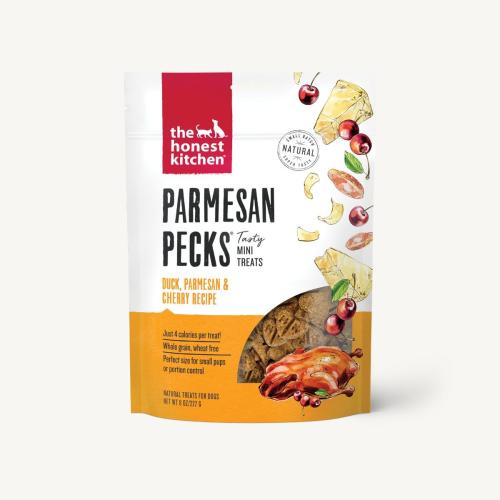 The Honest Kitchen Dog Treat Parmesan Pecks Duck & Cherry 8oz