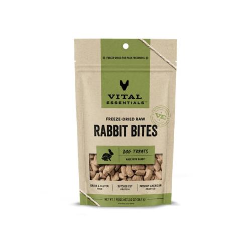 Vital Essentials Dog Treat Freeze-Dried Raw Rabbit Bites 2oz