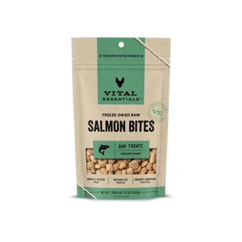 Vital Essentials Dog Treat Freeze-Dried Raw Salmon Bites 2.5oz