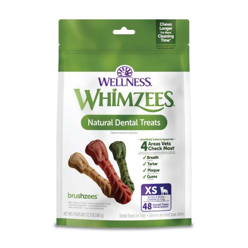 Whimzees Dog Treat Dental Brushzees XSmall 12.7oz 48ct