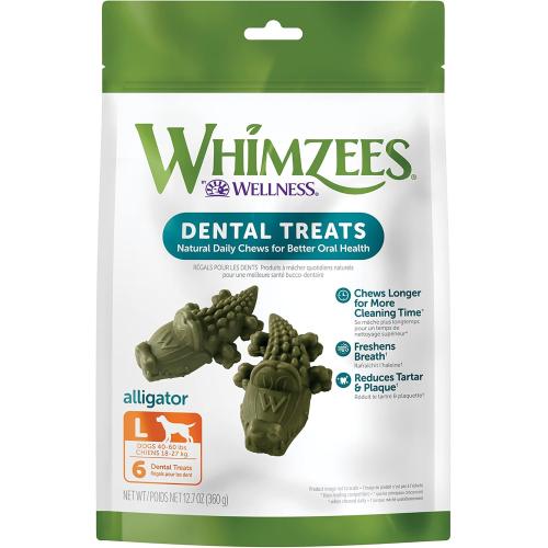 Whimzees Dog Treat Dental Alligators Large 12.7oz 6ct