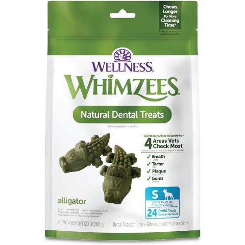 Whimzees Dog Treat Dental Alligators Small 12.7oz 24ct