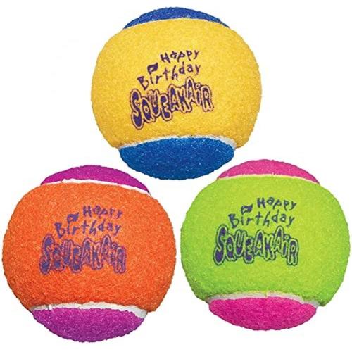 KONG Dog Toy Birthday Squeaker Balls Medium 3pk