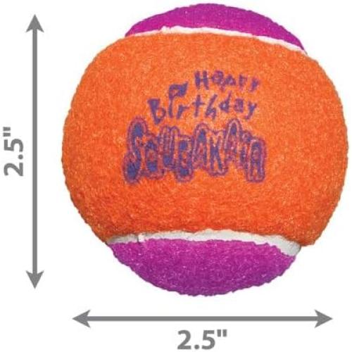 KONG Dog Toy Birthday Squeaker Balls Medium 3pk