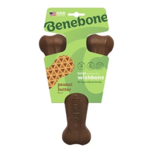 Benebone Dog Toy Peanut Butter Wishbone Large