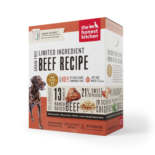 The Honest Kitchen Dehydrated Dog LID Grain Free Beef 10#