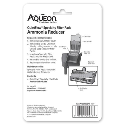 Aqueon Aquarium Supply Ammonia Reducer Pads 10gal 4pk