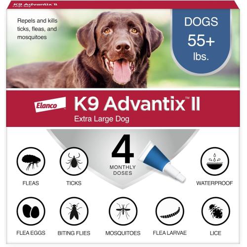 K9 Advantix II Flea & Tick Treatment XLarge Over 55# 4pk