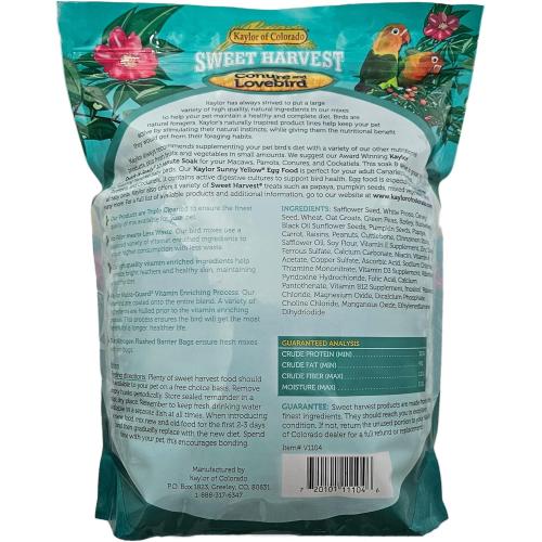 Sweetharvest Conure & Lovebird Food, 4lb