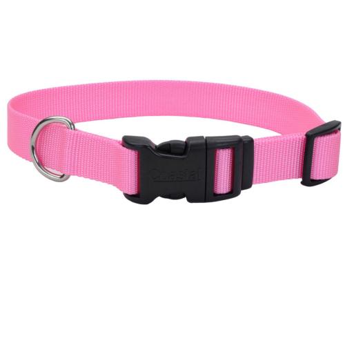 Coastal Dog Collar Adjustable 1" x 18"-26" Bright Pink