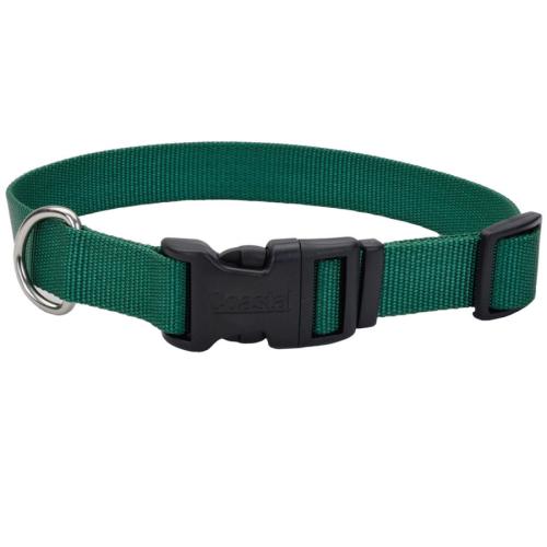 Coastal Dog Collar Adjustable 3/4" x 14"-20" Hunter Green