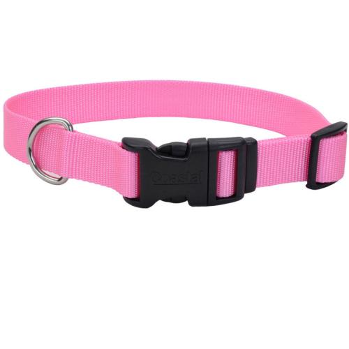 Coastal Dog Collar Adjustable 5/8" x 10"-14" Bright Pink