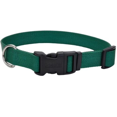 Coastal Dog Collar Adjustable 5/8" x 10"-14" Hunter Green