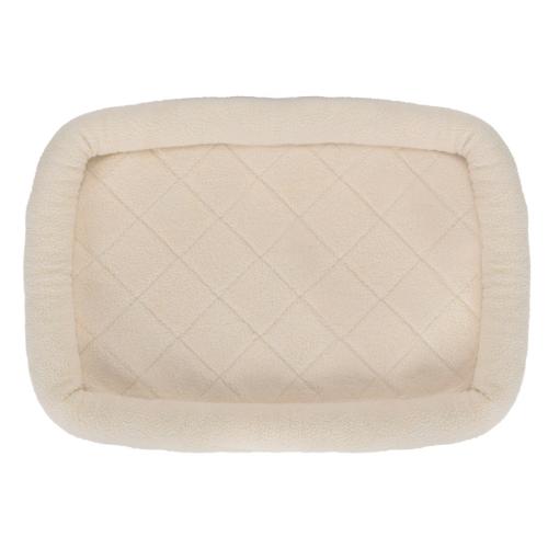 FurHaven Dog Bed Lambswool Bolster Crate Cream LG