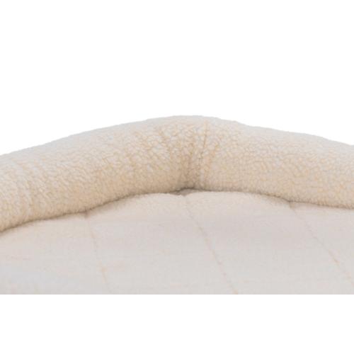 FurHaven Dog Bed Lambswool Bolster Crate Cream LG