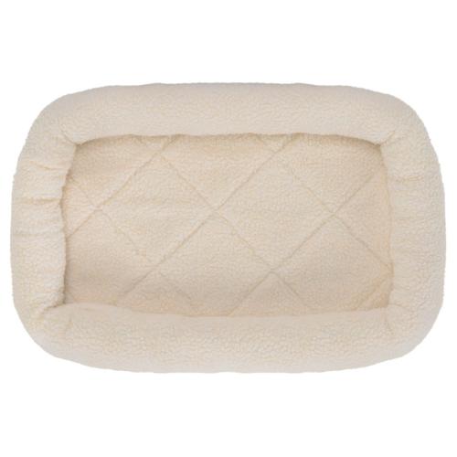Furhaven Dog Bed Lambswool Bolster Crate Cream XS