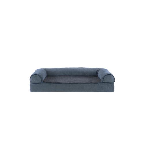 Furhaven Dog Bed Sherpa Sofa Blue MD