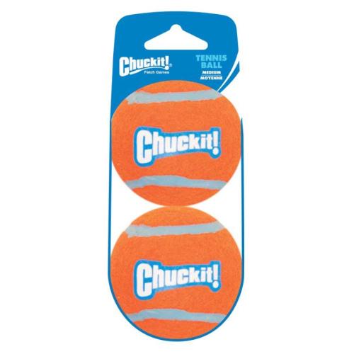 Chuckit Dog Toy Tennis Ball Medium 2pk