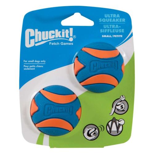 Chuckit Dog Toy Ultra Squeaker Ball Small 2pk