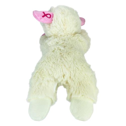 Multipet Dog Toy Lamb Chop W/ Pink Ribbon 10.5"
