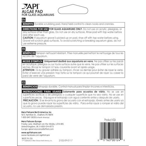 API Aquarium Supply Algae Pad for Glass
