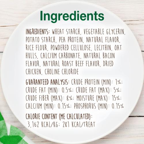 Nylabone Dog Treat Edible Bacon Wolf 2pk