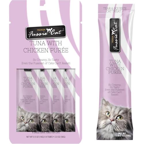 Fussie Cat Treat Tuna with Chicken Puree 2oz 4pk