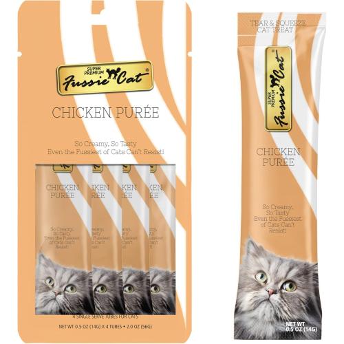 Fussie Cat Treat Chicken Puree 2oz 4pk