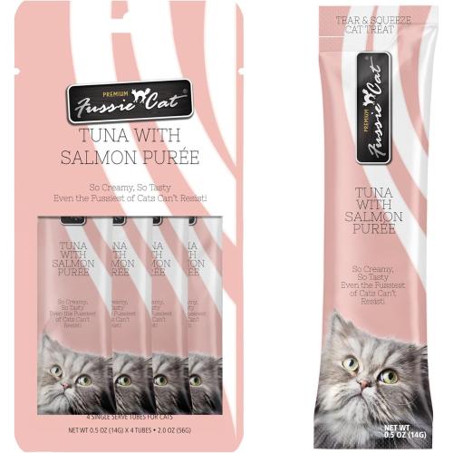 Fussie Cat Treat Tuna with Salmon Puree 2oz 4pk