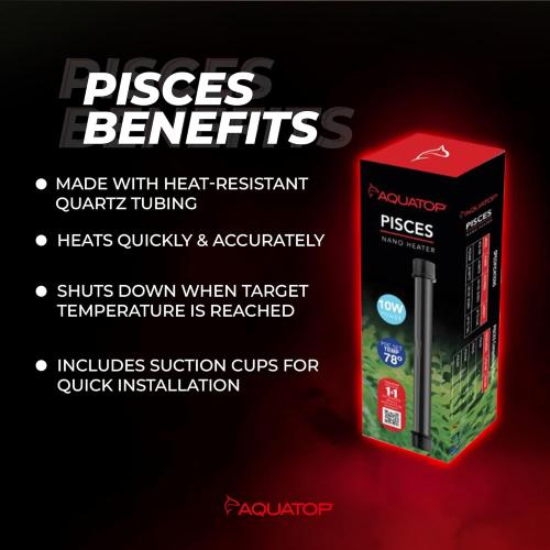 Aquatop Aquarium Supply Preset Nano Heater 10W