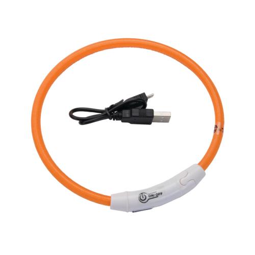 Coastal Dog Collar Light Up Orange 24"