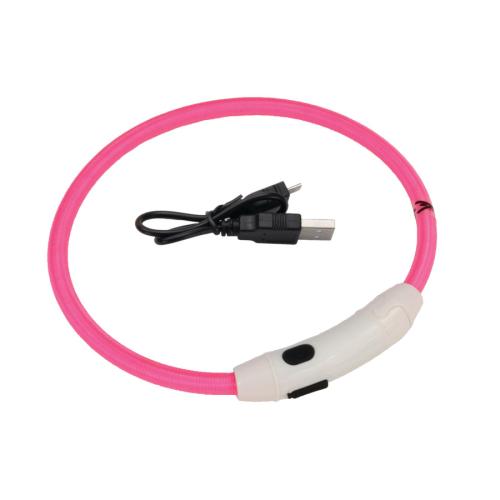 Coastal Dog Collar Light Up Pink 24"