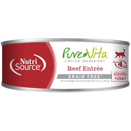 PureVita Wet Cat Can Beef Entree 5.5oz