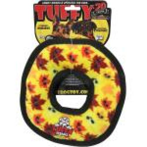Tuffy Holiday Dog Toy Ring Leaves Medium
