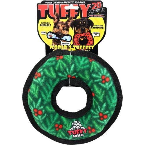 Tuffy Holiday Dog Toy Wreath Ring Medium