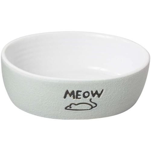 Spot Cat Nantucket Meow Water Dish Cat Bowl Grey