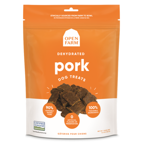 Open Farm Dog Treat Dehydrated Pork 4.5oz