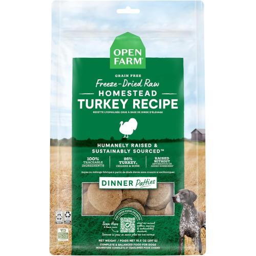 Open Farm Freeze-Dried Dog Turkey Patties 10.5oz