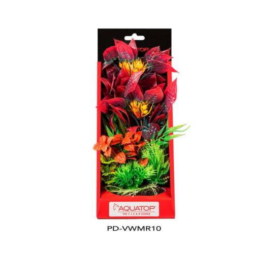 Aquatop Aquarium Decor Vibrant Wild Plant Mixed Red 10"