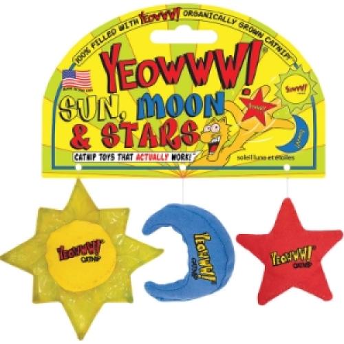 Yeowww Cat Tot Cat Nip Sun Moon Star 3pk