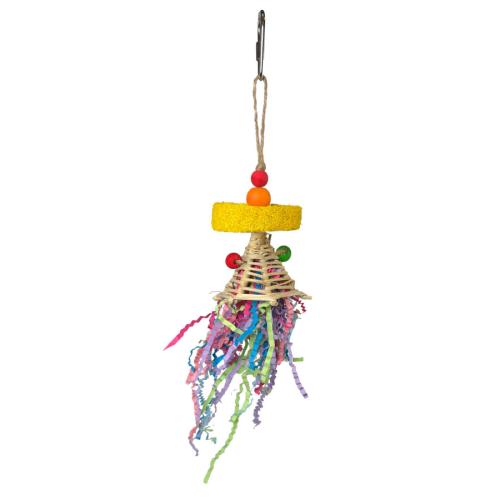 A&E Bird Toy Happy Beaks Confetti Cannon Loofah