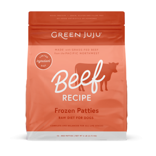 Green Juju Frozen Dog Cat Raw Beef Patties 6#