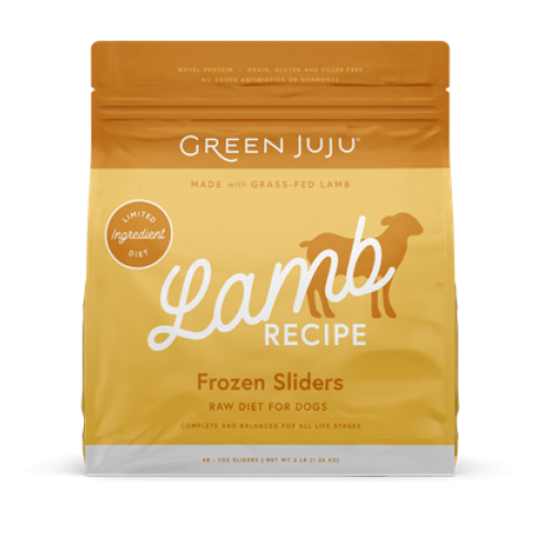 Green Juju Frozen Dog Cat Raw Lamb Sliders 3#