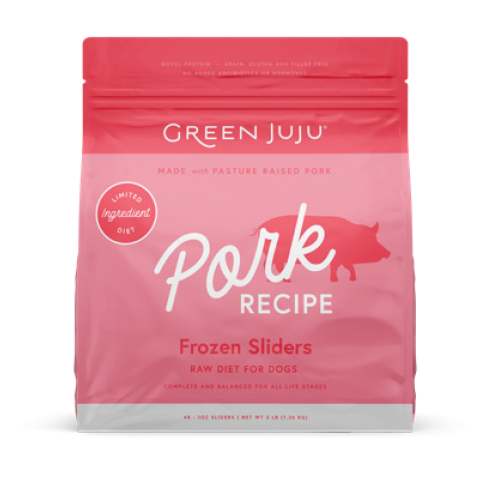 Green Juju Frozen Dog Cat Raw Pork Sliders 3#