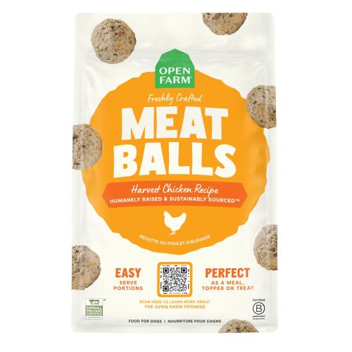 Open Farm Frozen Dog Meat Balls Chicken 14oz